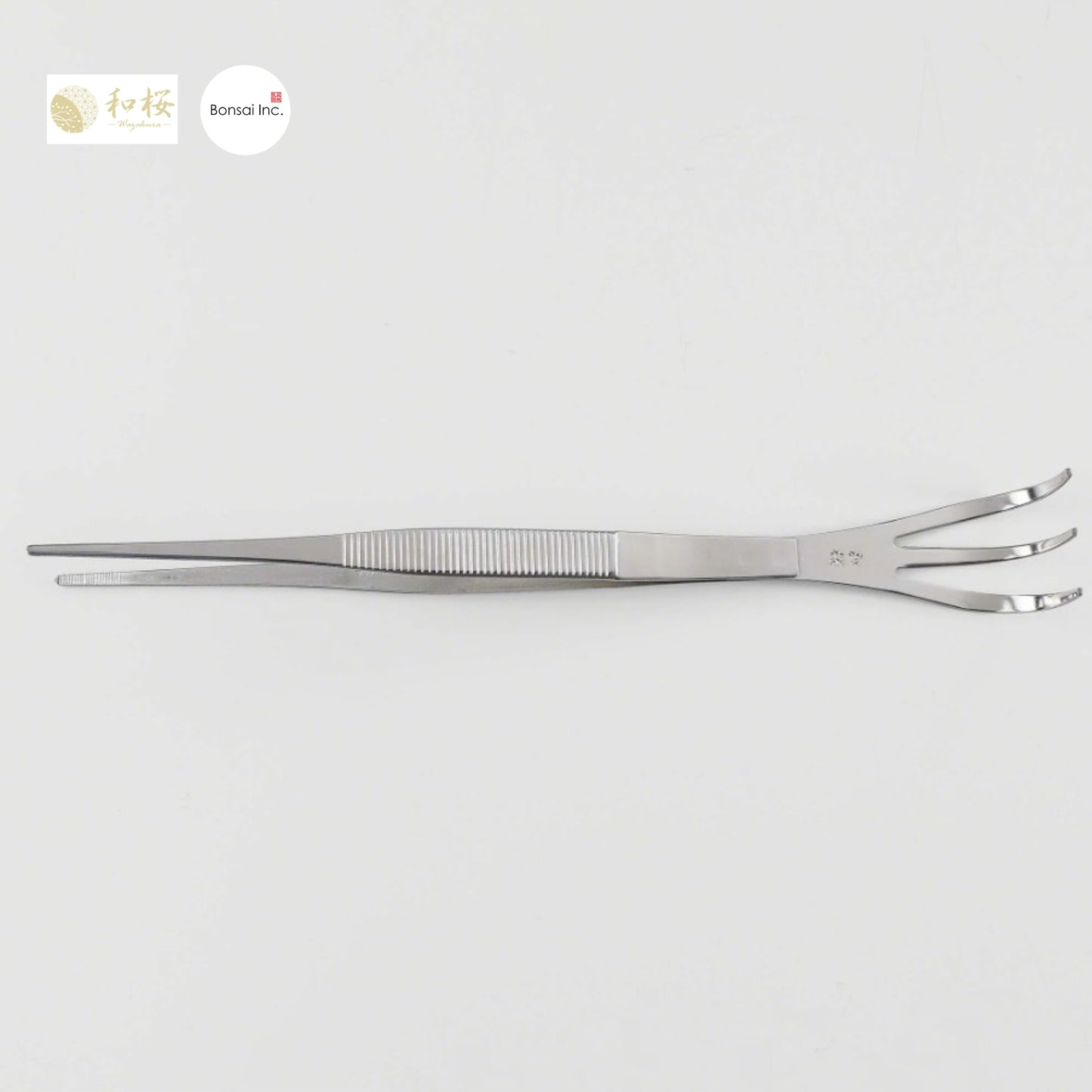 Wazakura (Japan) Bonsai Curved Tip Tweezer with Rake 8.6"(220mm)