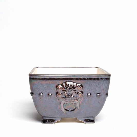 Square Pots with Lion Head Door Knocker